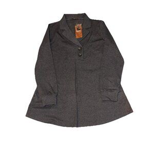 Gaharu Tunic Top Womens L Gray Long Sleeve Minimalist Modest Casual Comfy Travel